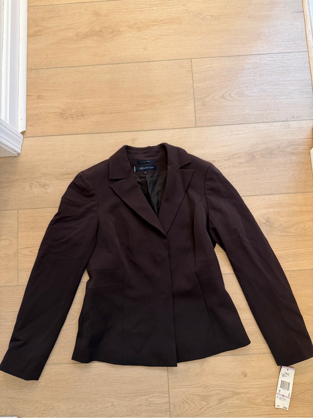 New Anne Klein Women's Dark Brown Tailored Blazer